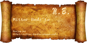 Mitter Beáta névjegykártya