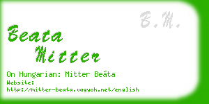 beata mitter business card