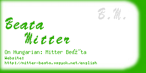 beata mitter business card